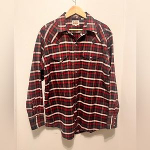 Ely Cattlemen - Mens XL - Pearl Snap - Red & Blue -  Button-up Western Shirt